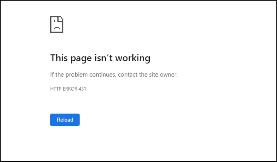 How to fix '431 HTTP ERROR'