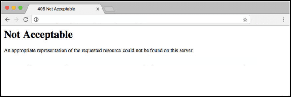 How to fix '406 HTTP ERROR'