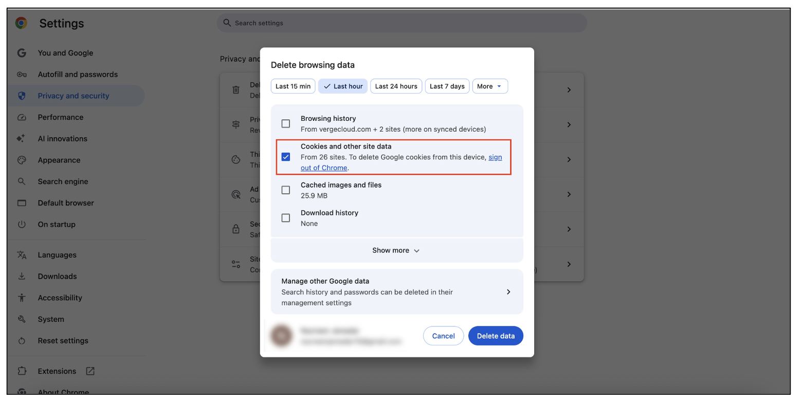 How to clear browser cookies on chrome