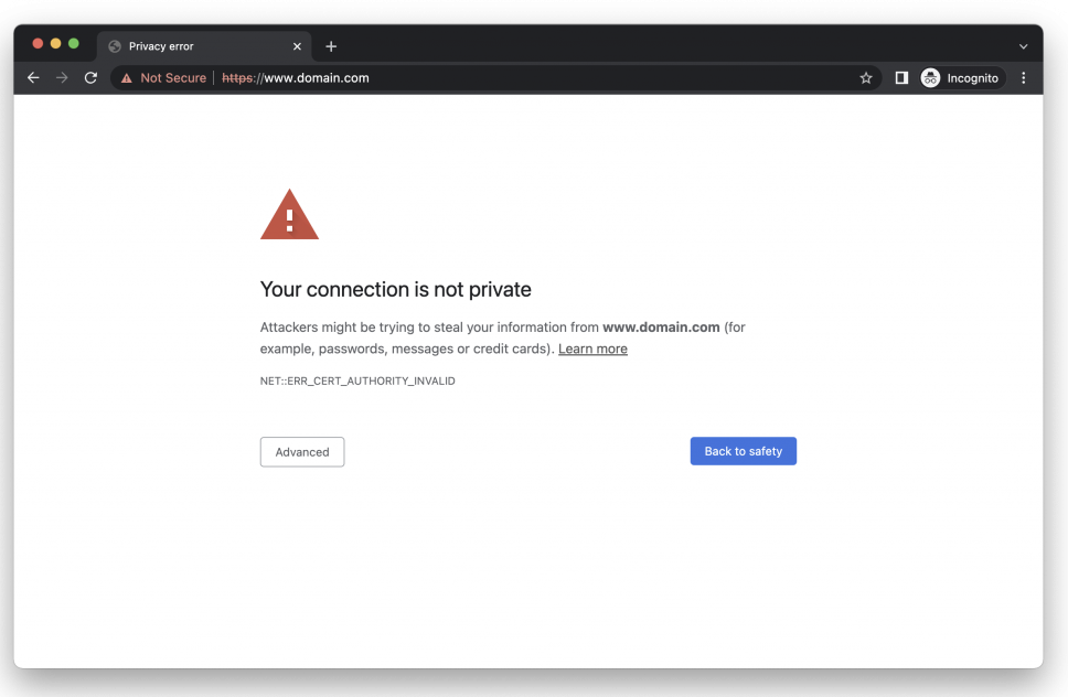 Your connection is not private