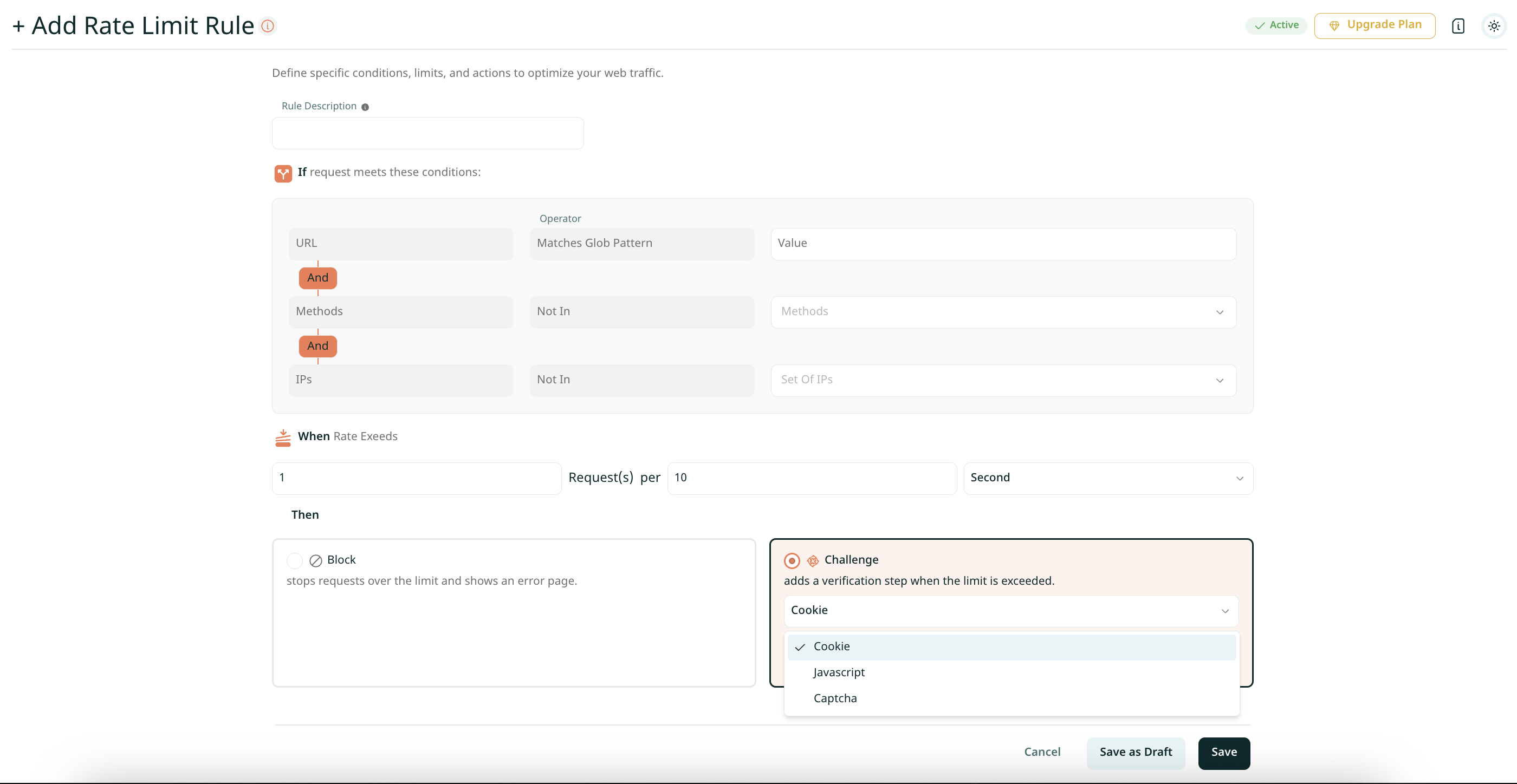 Handling rate limit rules in VergeCloud